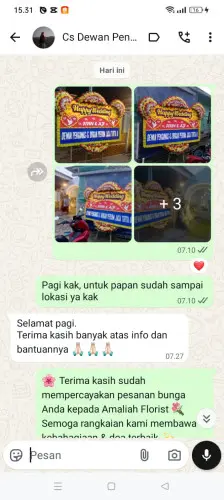 Testimonial Papan Bunga Pernikahan rangkas bitung