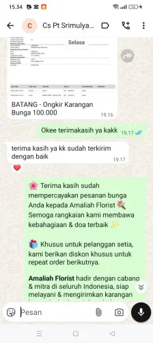 Testimonial Papan Bunga rangkas bitung