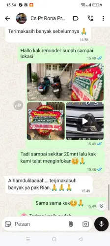 Testimonial Papan Bunga rangkas bitung